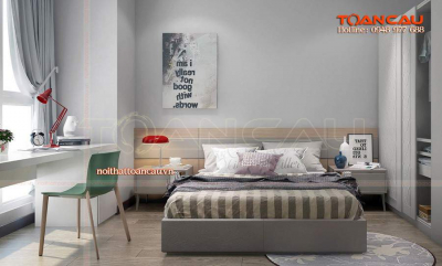 Giường ngủ hiện đại màu trắng - TC1123