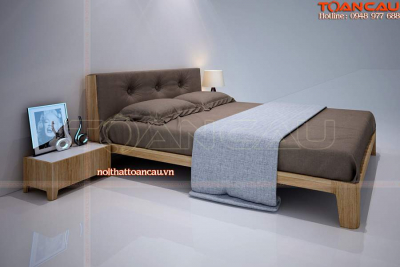 Giường ngủ gỗ xoan đào giá rẻ - TC1189