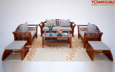 Bộ bàn ghế sofa gỗ phòng khách - TC114