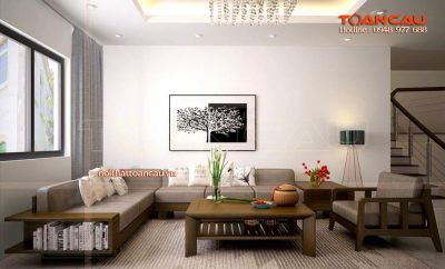 Sofa gỗ chữ L cho căn hộ chung cư - TC134
