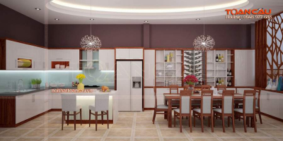 Tủ bếp đẹp màu trắng - TC716