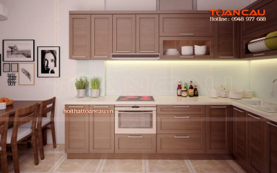 Tủ bếp đẹp gỗ tự nhiên - TC714