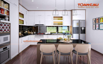 Tủ bếp gỗ sồi - TC743
