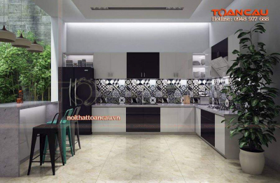 Tủ bếp đẹp cho không gian hẹp - TC724