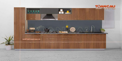 Tủ bếp gỗ công nghiệp veneer - TC709