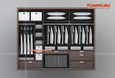 Tủ quần áo cánh lùa gỗ tự nhiên - TC1231