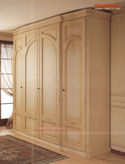 Tủ quần áo 4 buồng gỗ tự nhiên - TC1204