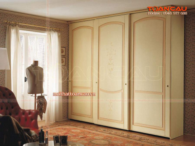 Tủ quần áo 3 buồng 8 ngăn khung gỗ - TC1206