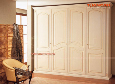 Tủ quần áo gỗ công nghiệp màu trắng - TC1209