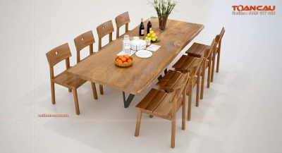 Bàn ăn gỗ ghép liền hoặc nguyên tấm - TC832