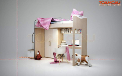 Giường kết hợp bàn học và tủ đồ - TC1111B