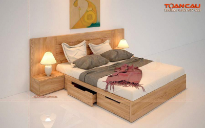 Giường gỗ sồi có hộc kéo – TC1112A