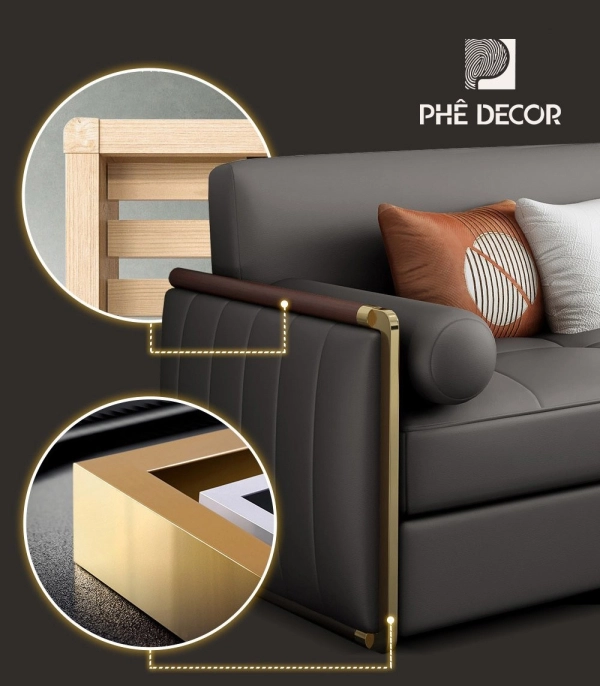 SOFA GIƯỜNG CAO CẤP MANAROLA - SFG81 (Xám) (240)