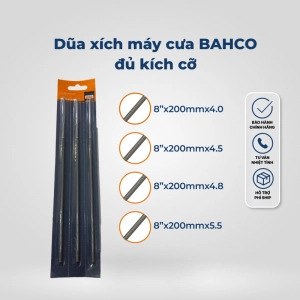 Dũa 4.5MM BAHCO - 8"X200MMX4.5 - (1 vỉ 3 Cái)