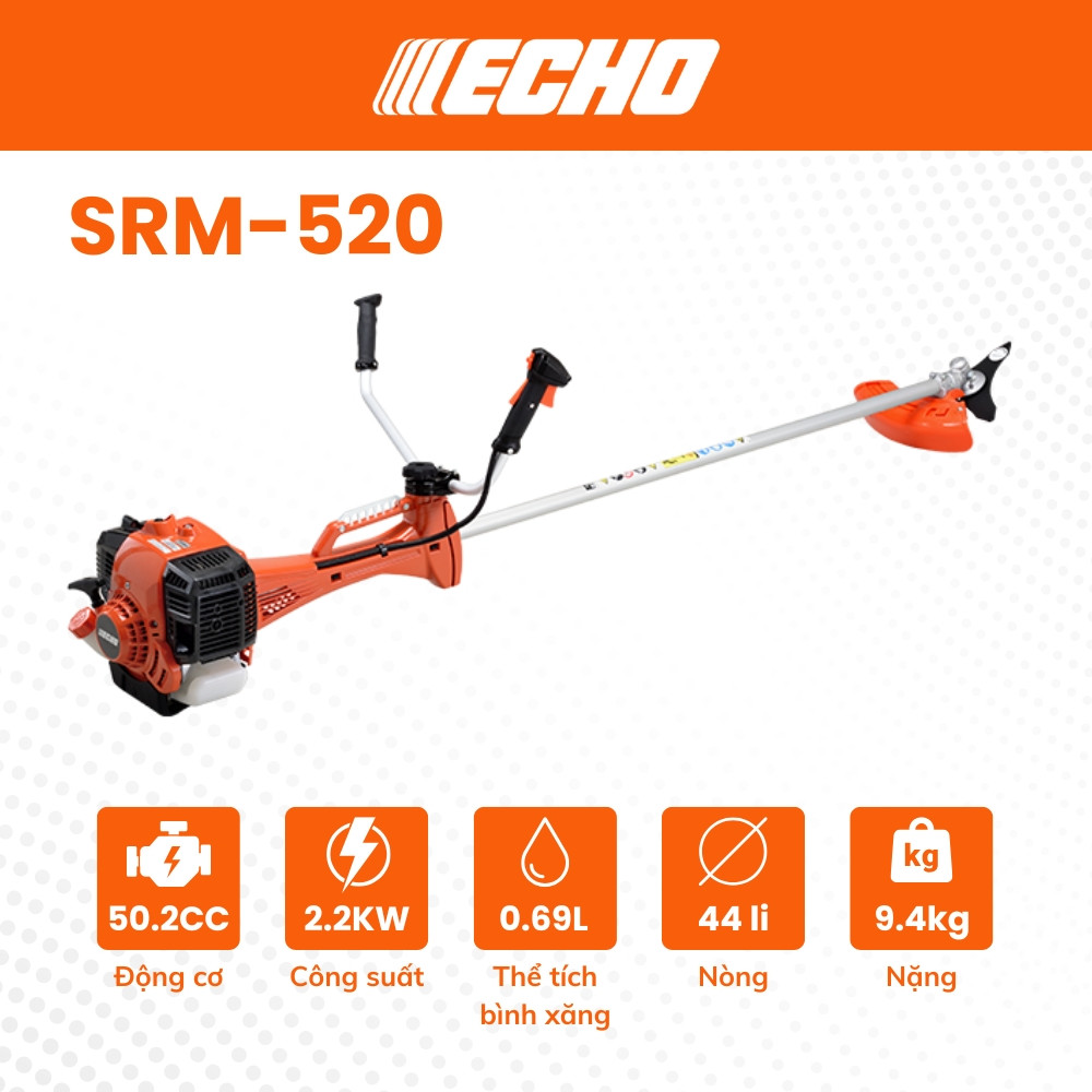 Máy cắt cỏ 2 thì ECHO - SRM520ES/U - (44mm, 50.2cc)