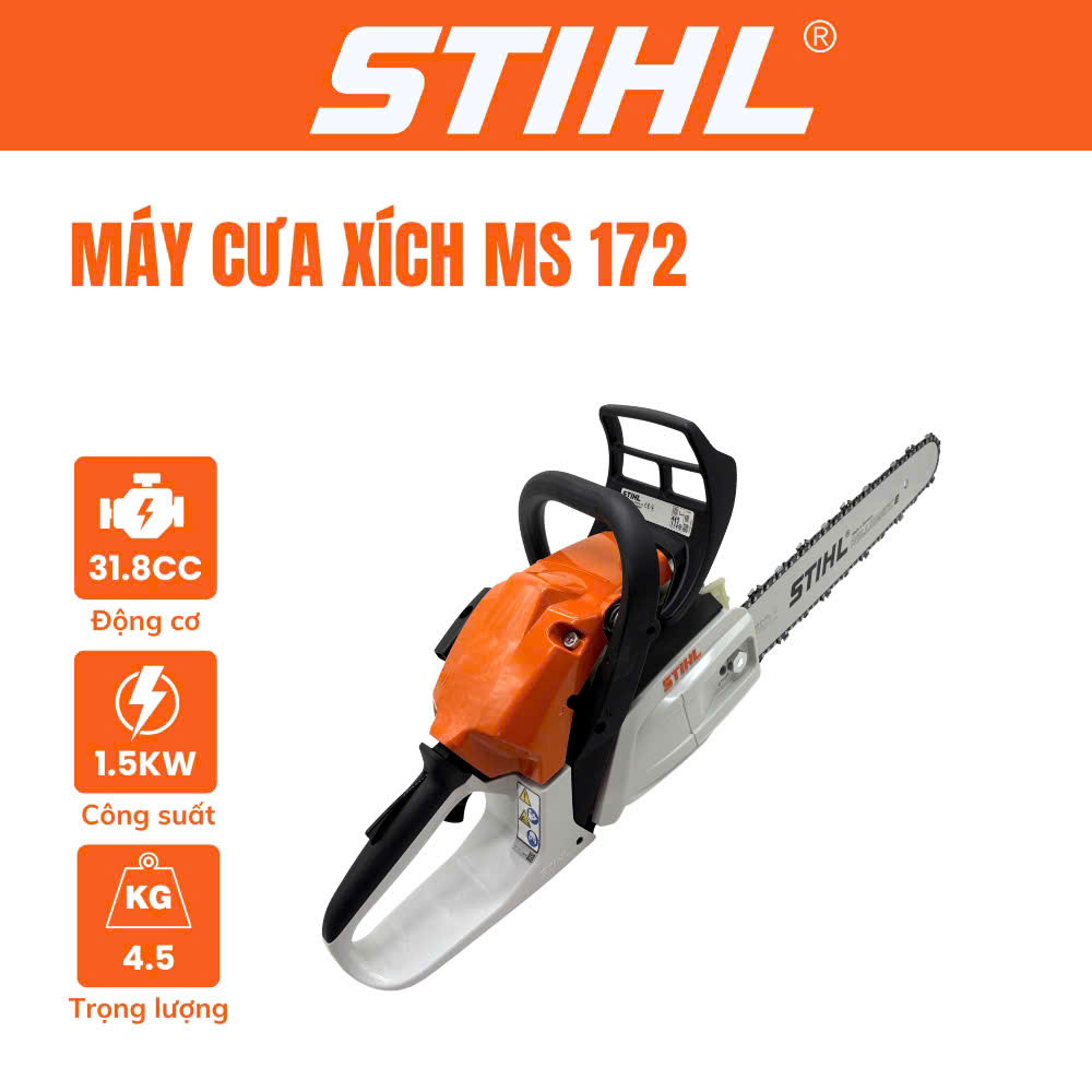 Máy cưa xích STIHL - MS172 - 31.8cc - (LX 27,5/Mi3)