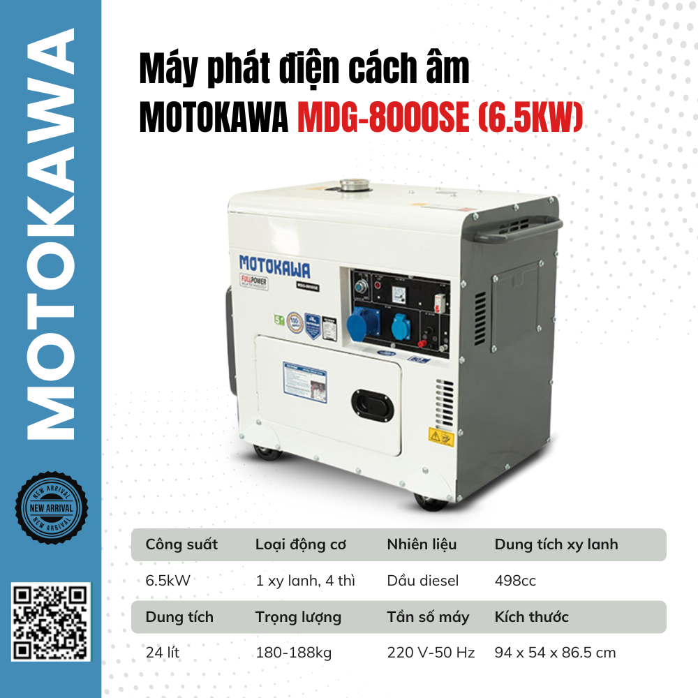 Máy phát điện chạy dầu MOTOKAWA - MDG8000SE (6.5KW)
