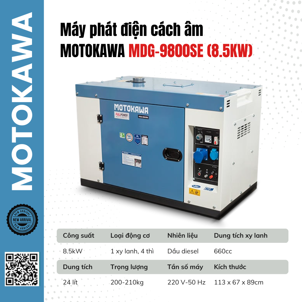 Máy phát điện chạy dầu MOTOKAWA - MDG9800SE (8.5KW)