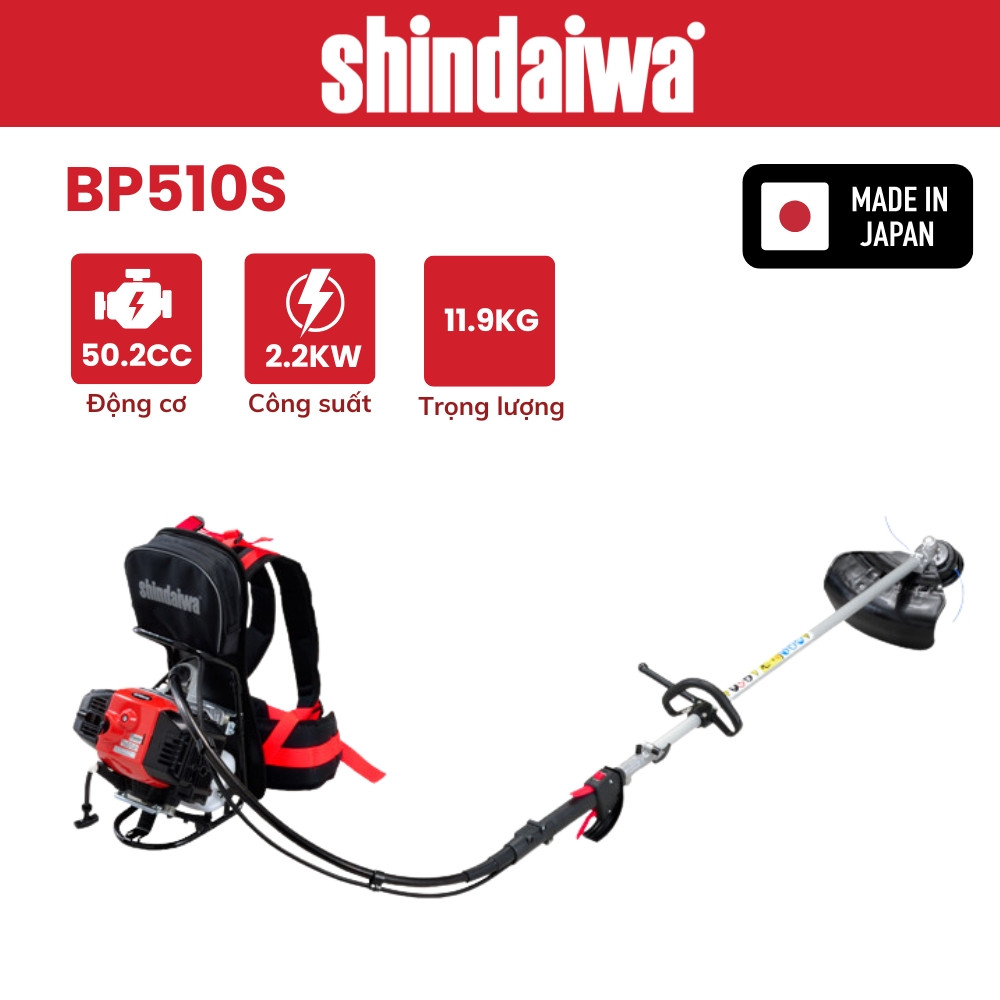 Máy cắt cỏ đeo lưng 2 thì SHINDAIWA - BP510S - (44mm, 50.2cc)