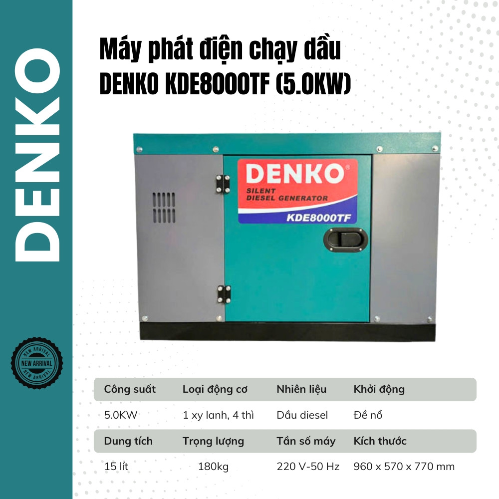 Máy phát điện chạy dầu DENKO - KDE8000TF (5.0KW)