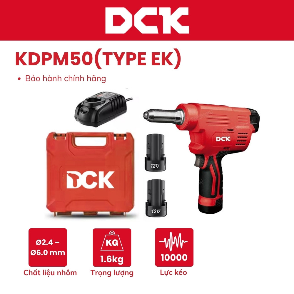 Súng rút đinh DCK - KDPM50 TYPE EK (12V 2.0AH*2)
