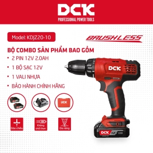 Máy khoan vặn vít DCK - KDJZ20-10 TYPE EM (12V*2.0AH*2)