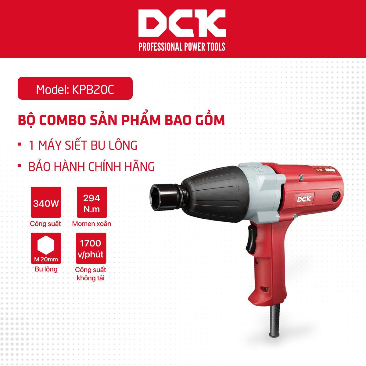 Máy siết bu lông DCK - KPB20C (1/2-340W)