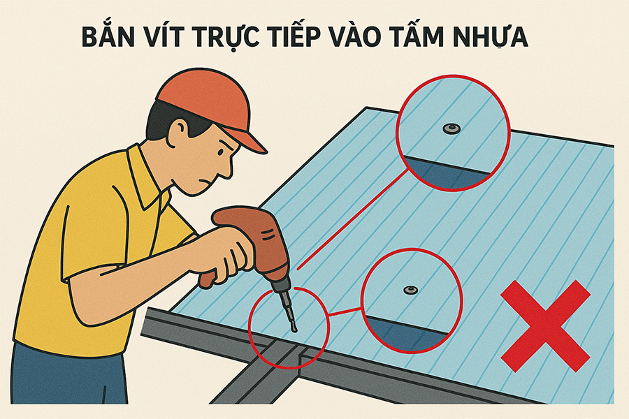 4. Đặt độ dốc mái quá thấp