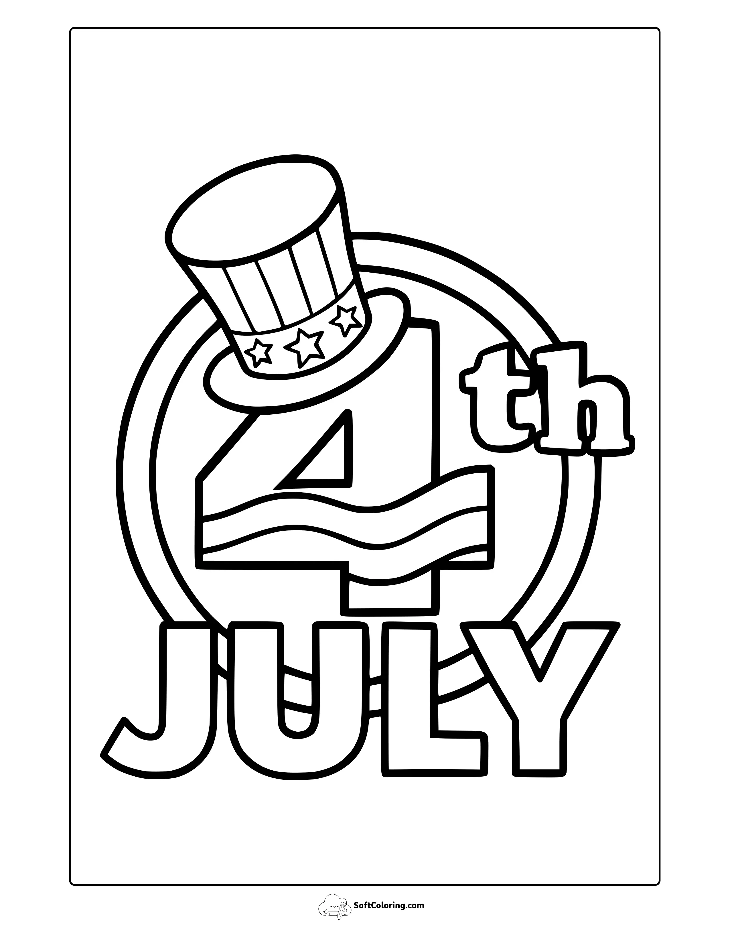 4Th Of July Coloring Page