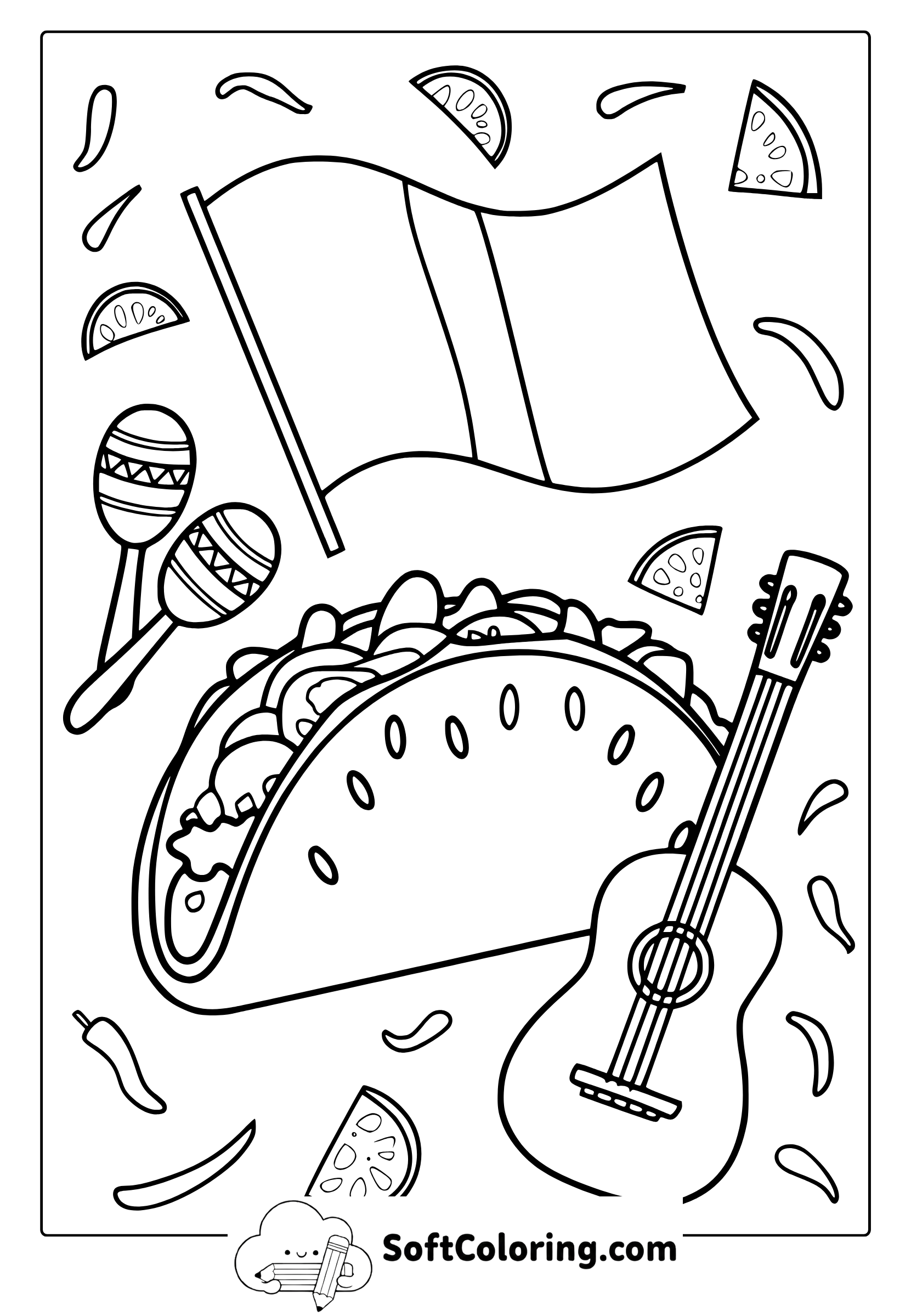 5 de Mayo Coloring Page