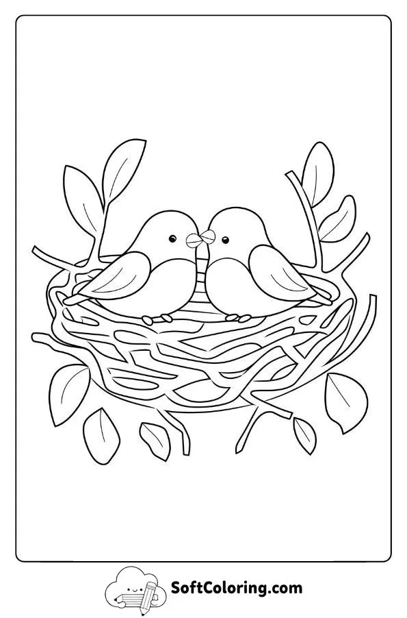 A Couple Of Birds Sharing A Nest