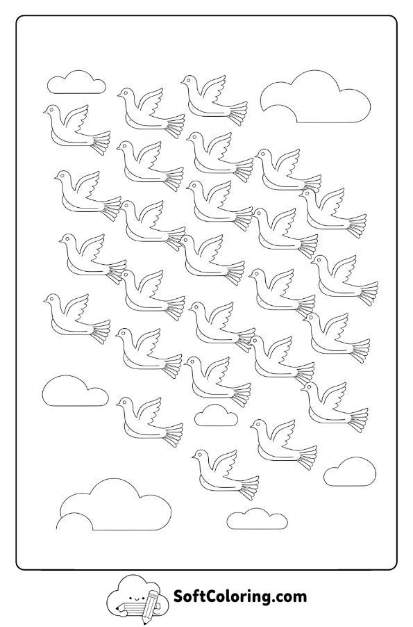 A Flock of Birds Flying in the Sky