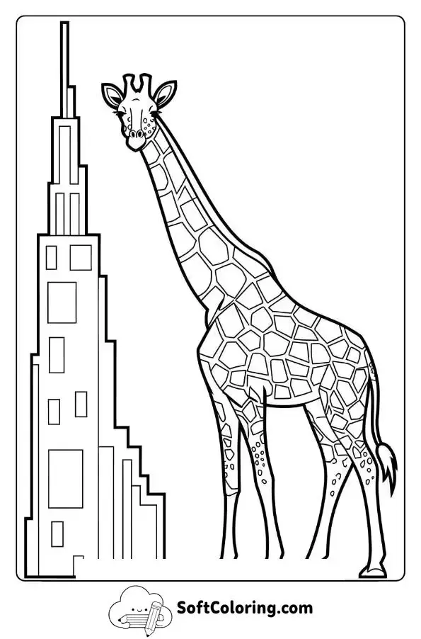 A Giraffe Standing Next To A Tower