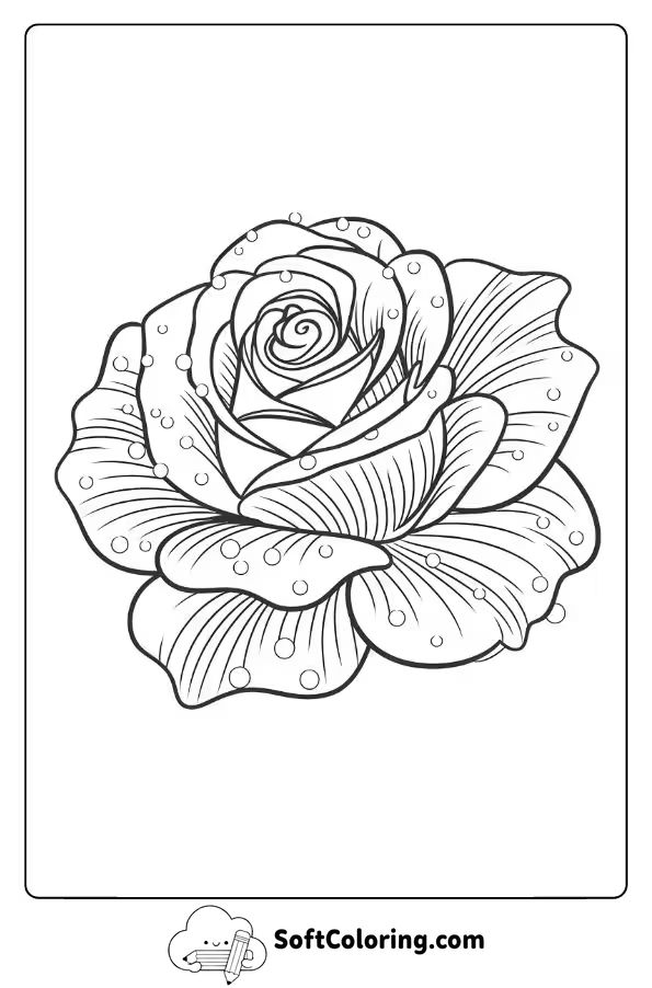 A Glistening Rose Covered in Morning Dew