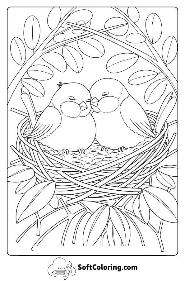 A Pair of Birds in a Cozy Nest