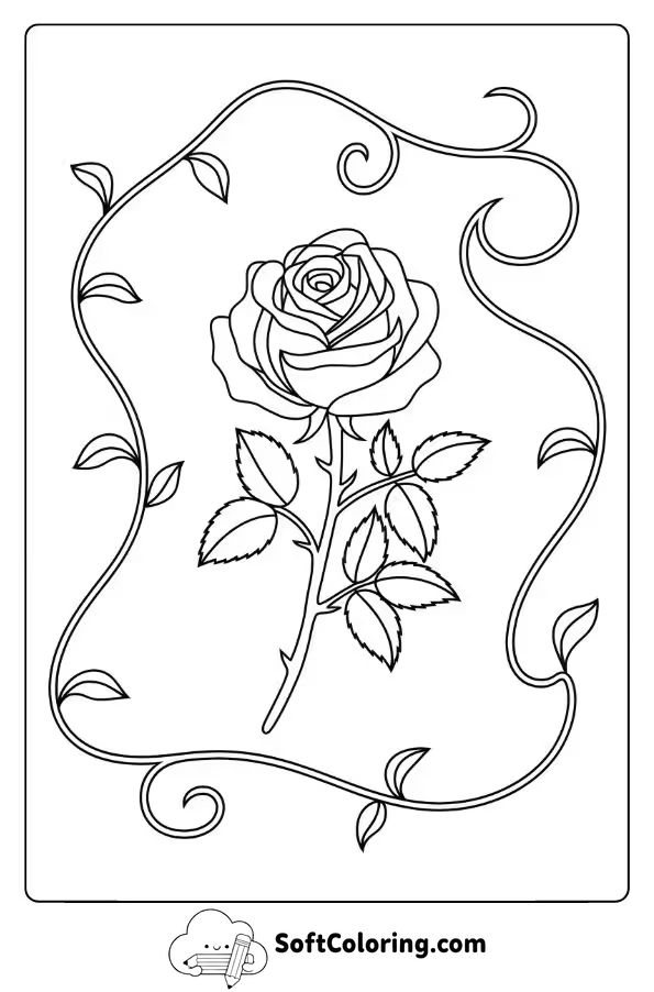 A Rose Surrounded by Green Vines