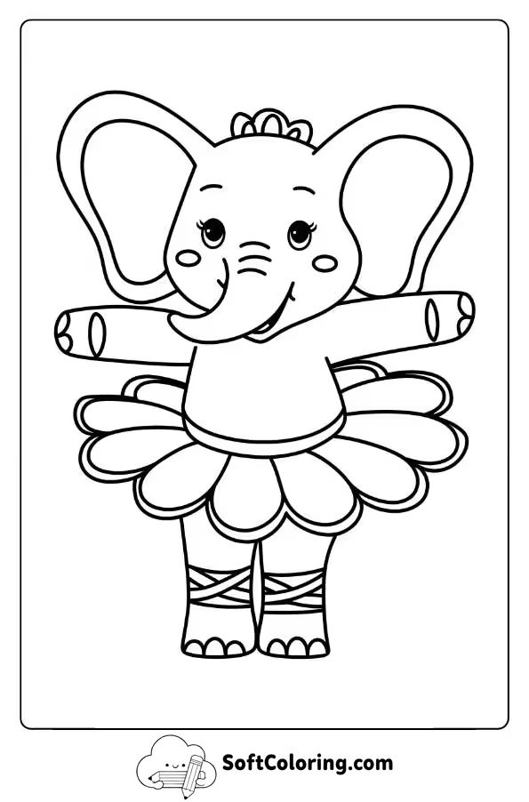 Adorable Elephant In A Tutu