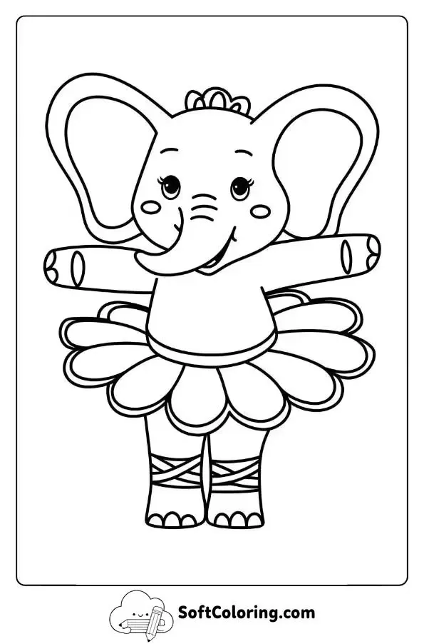 Adorable Elephant In A Tutu