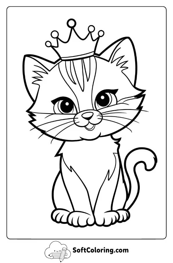 Adorable Kitten Wearing a Princess Crown