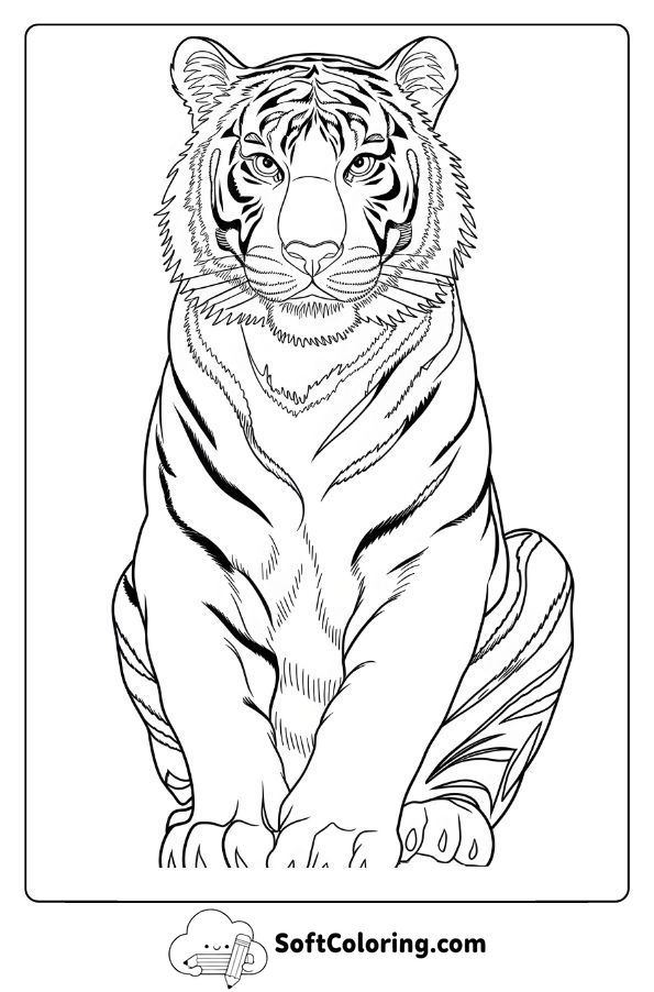 Adorable Tiger with a Gentle Pose