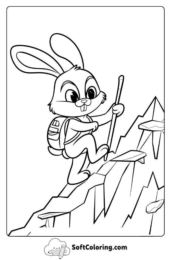 Adventure Bunny Climbing a Mountain Peak
