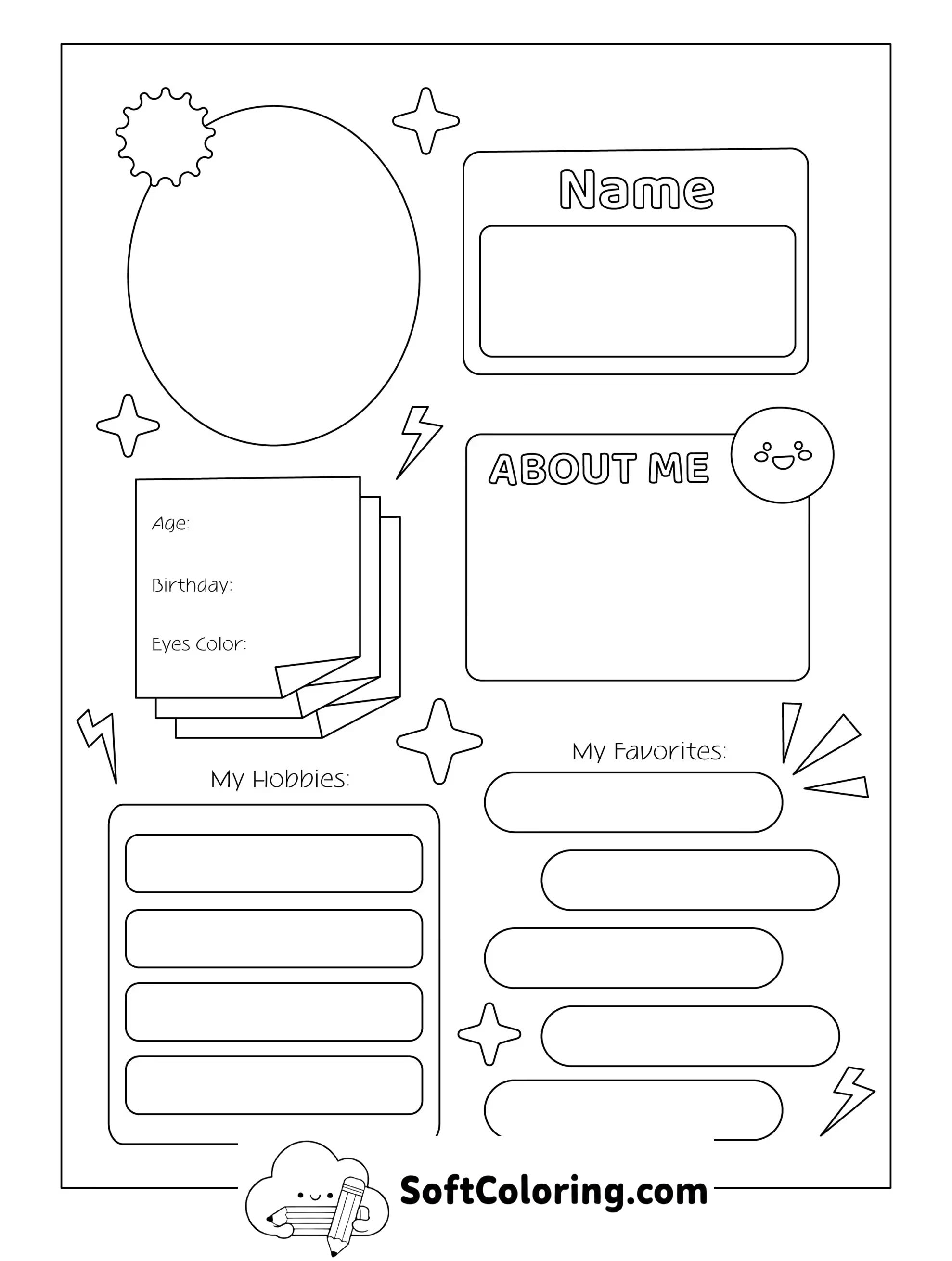 All About Me Worksheet for Students