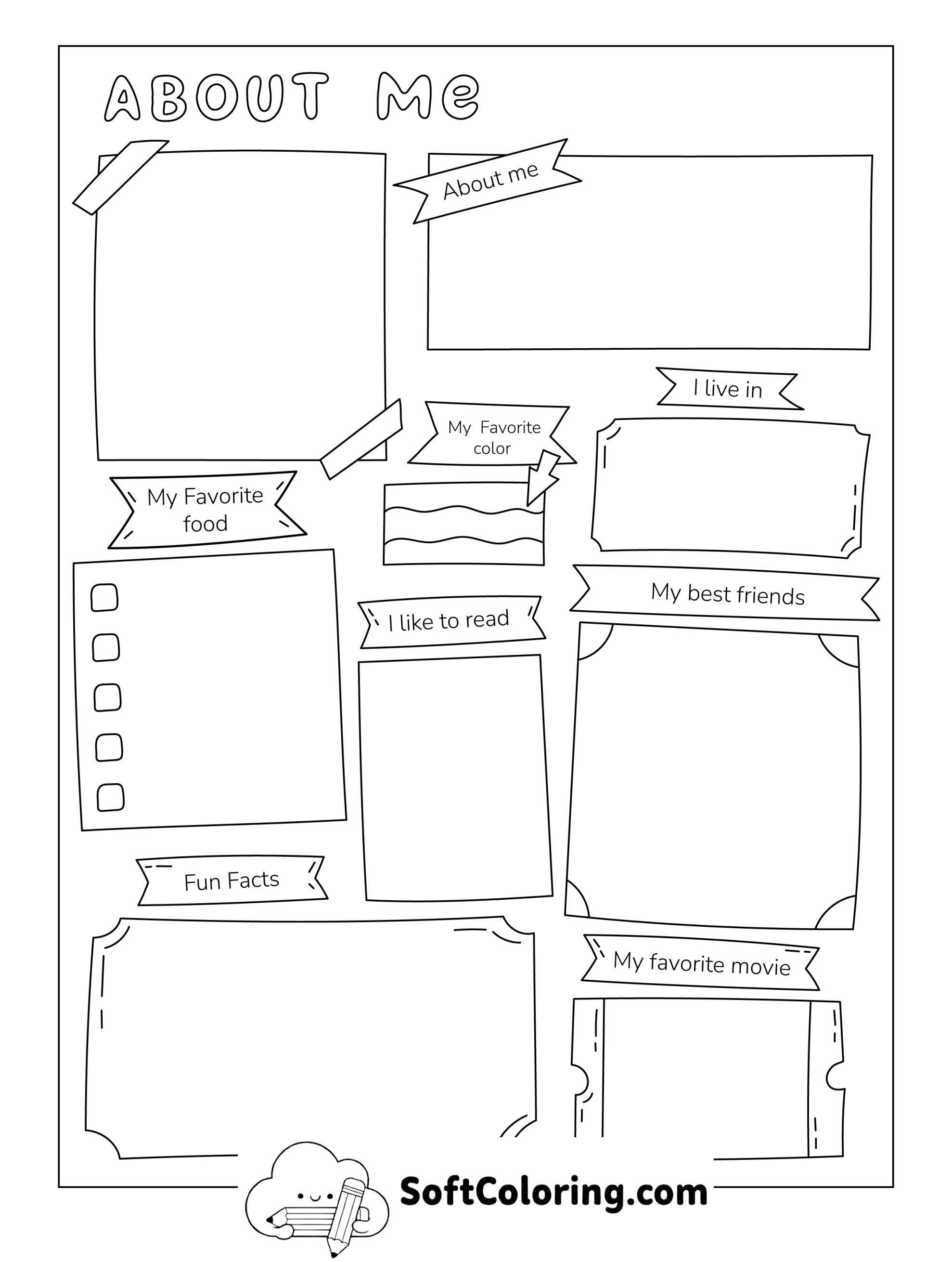 All About Me Workshet and Template