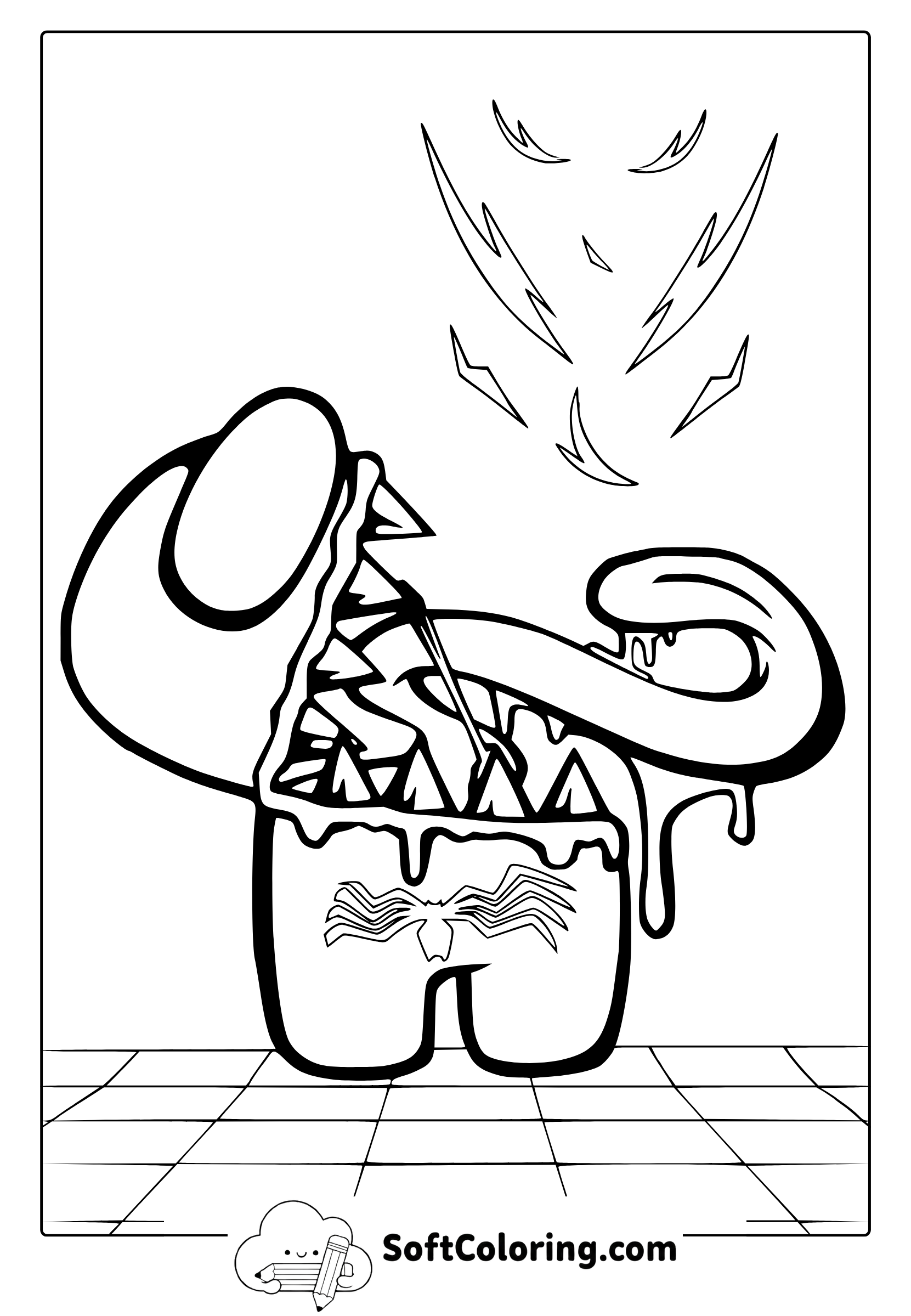Among Us Venom Coloring Page