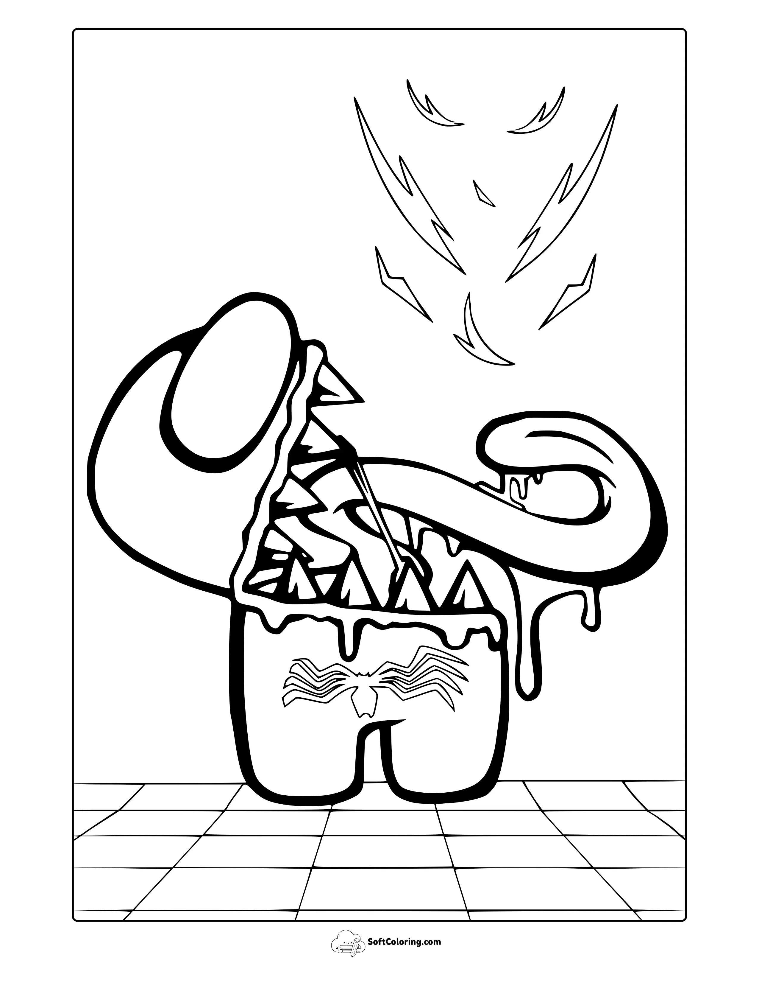 Among Us Venom Coloring Page