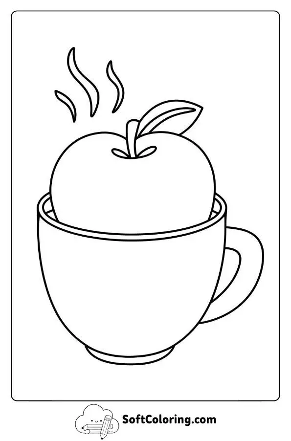 Apple Inside A Cozy Mug Of Warm Cider