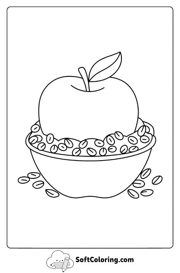 Apple Tucked Into A Bed Of Oats And Granola