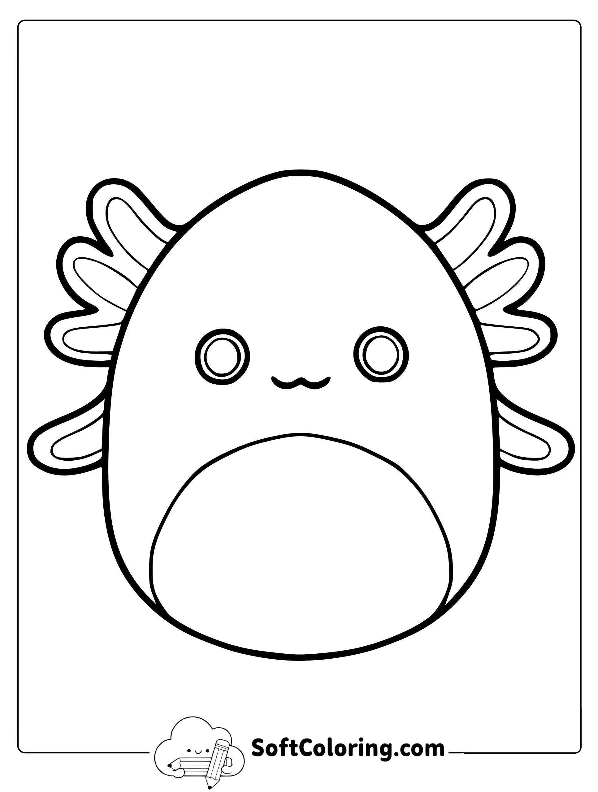 Archie the Axolotl Squishmallow Coloring Page