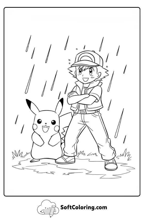 Ash Pokemon Coloring Page