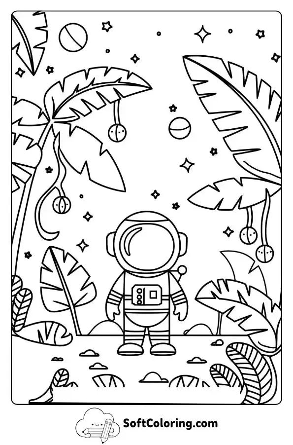 Astronaut Exploring A Jungle Planet